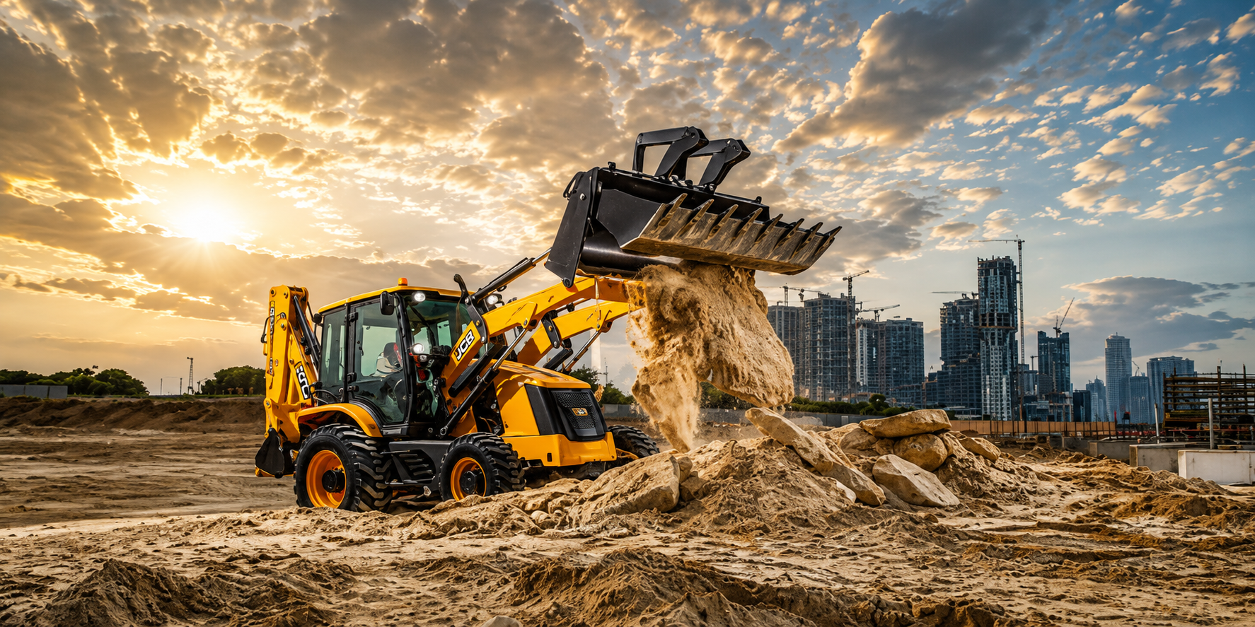 Construction equipment at work