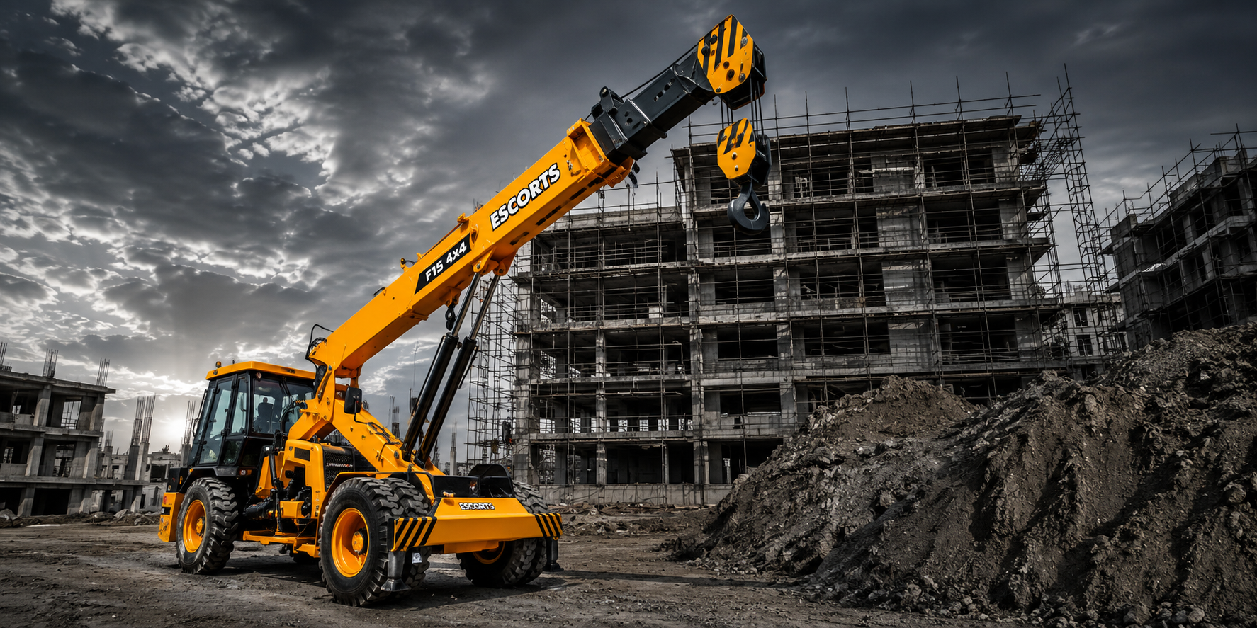Construction equipment worksite photo